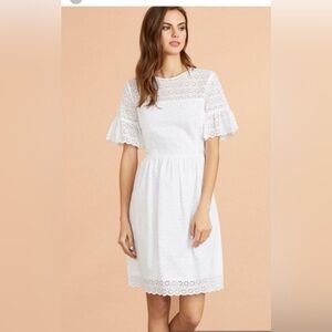 Brooks Brothers White Eyelet Midi Dress